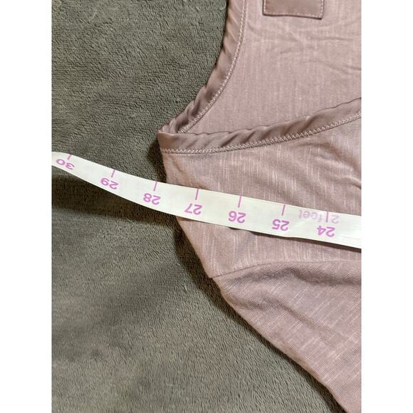 Anthro Pure Good V Neck 3/4 Length Sleeve Tunic Top Purple Lavender SZ Large - Picture 5 of 8